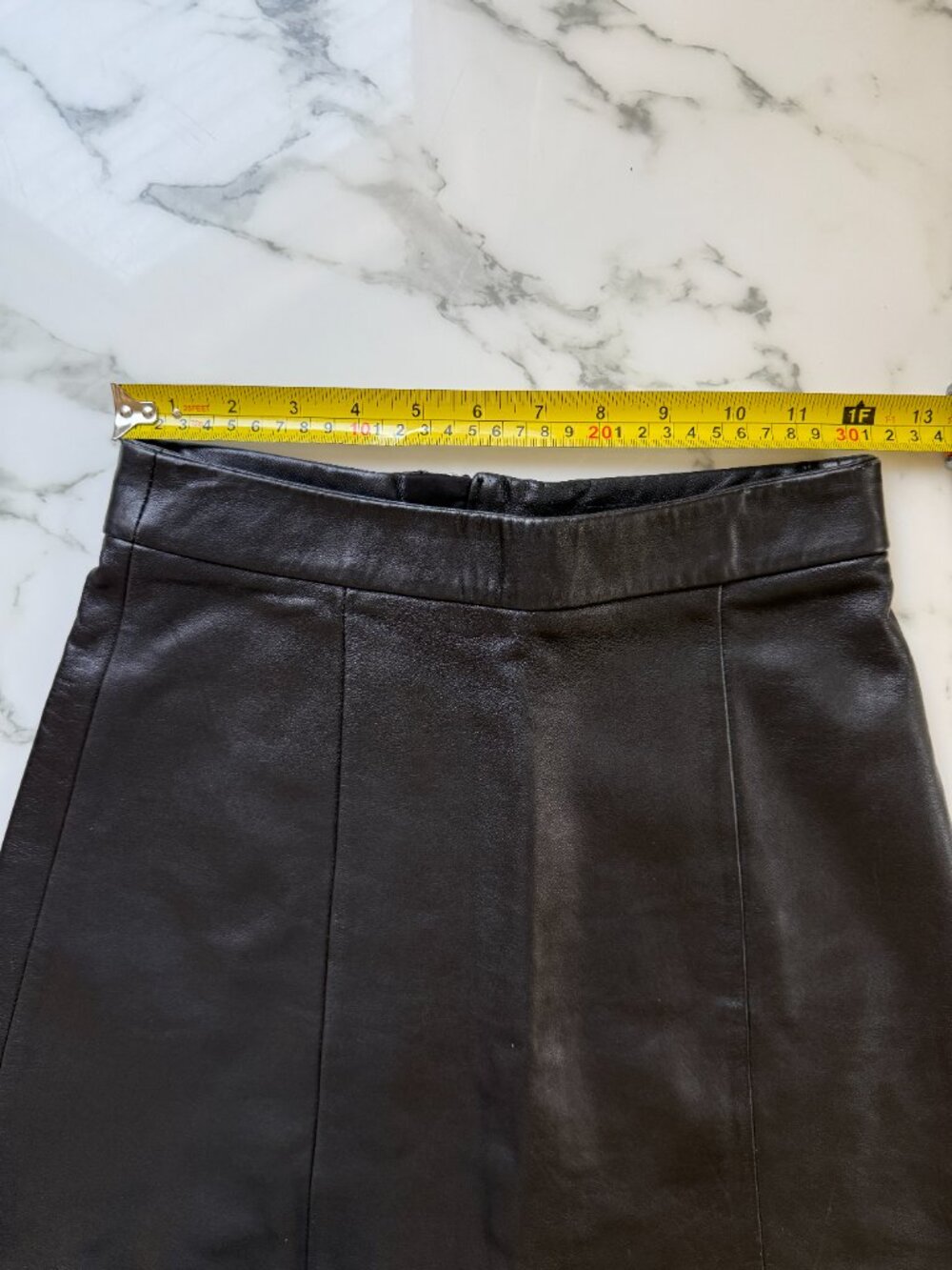 ALL SAINTS 100% Leather Sens Mini Skirt A Line Zip Up Moto Rocker Glam US 2 - Picture 8 of 9